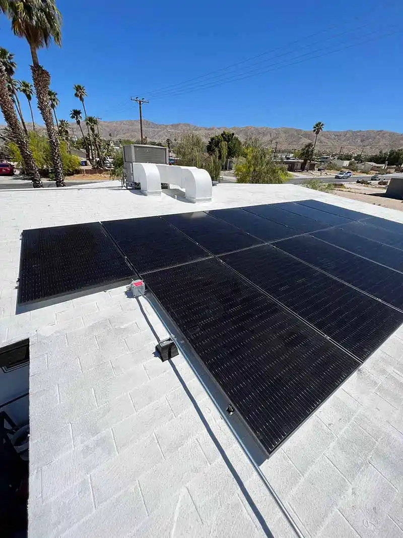 Industrial solar power system installation for warehouse facility in Southern California