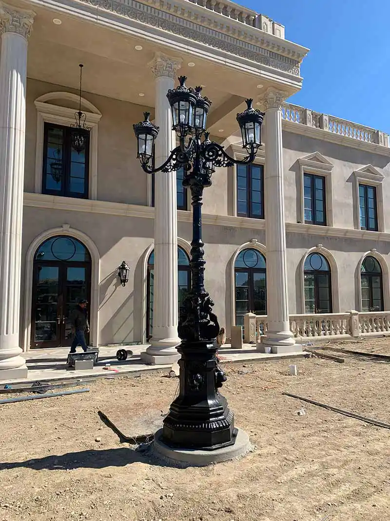 Luxury estate exterior landscape lighting installation in Southern California