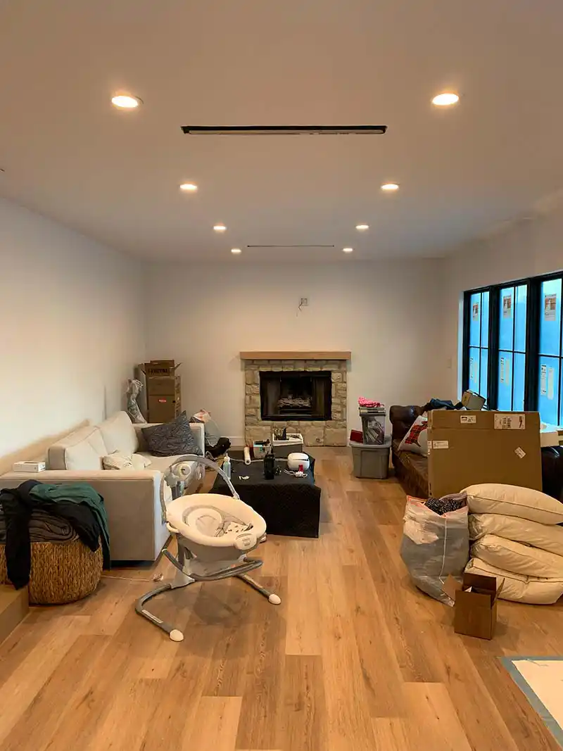 Modern recessed lighting installation in a Southern California home