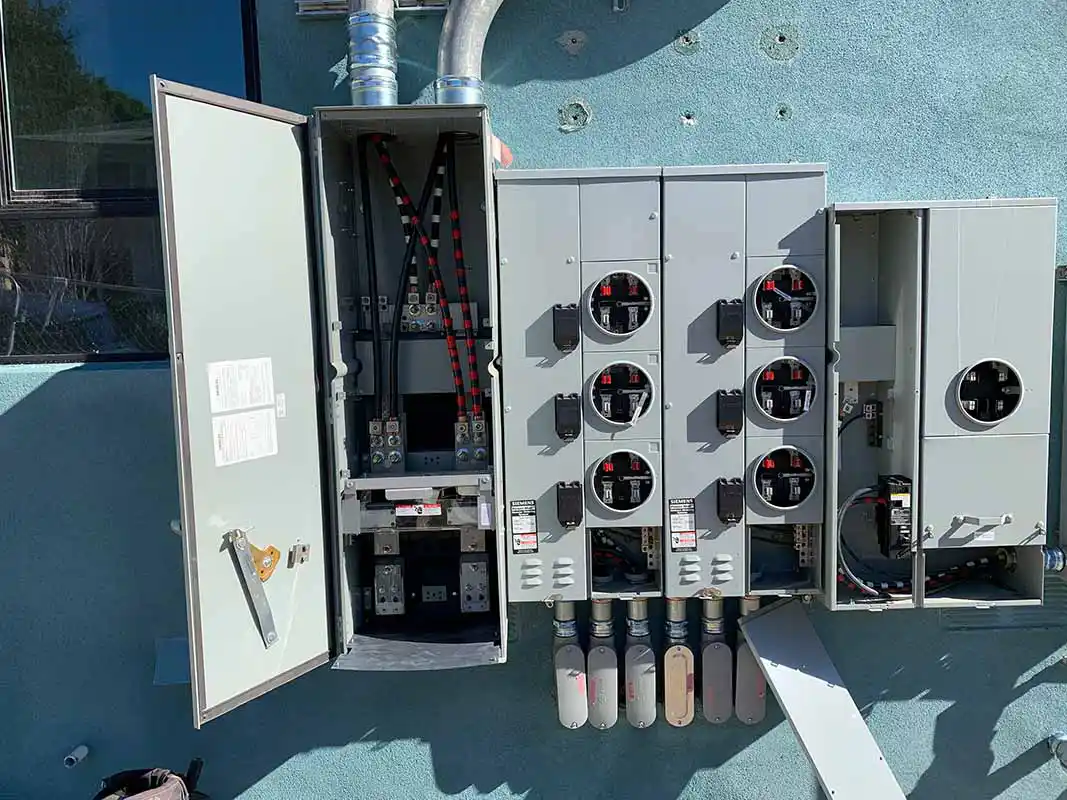 Multi-unit residential gang meter socket upgrade by licensed electrician in SoCal